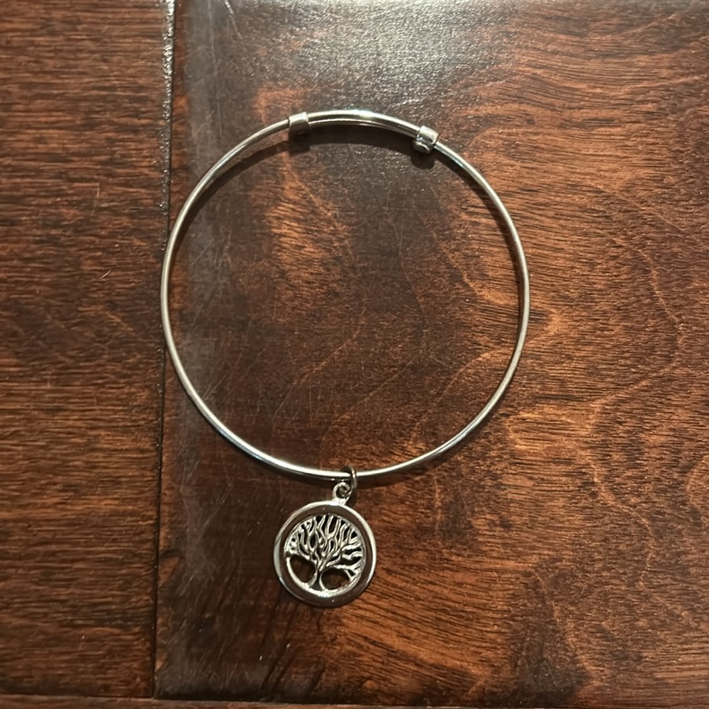 NWT Italian Tree of Life Sterling Silver Adjustable Bangle Bracelet Ross-Simons - Picture 3 of 4